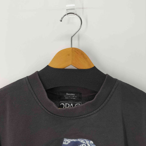 ベルシュカ BERSHKA ラッパープリントスウェットプルオーバー ヴィンテージライク ピグメント メンズ JPN:S