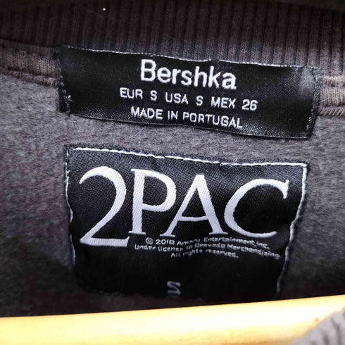 ベルシュカ BERSHKA ラッパープリントスウェットプルオーバー ヴィンテージライク ピグメント メンズ JPN:S