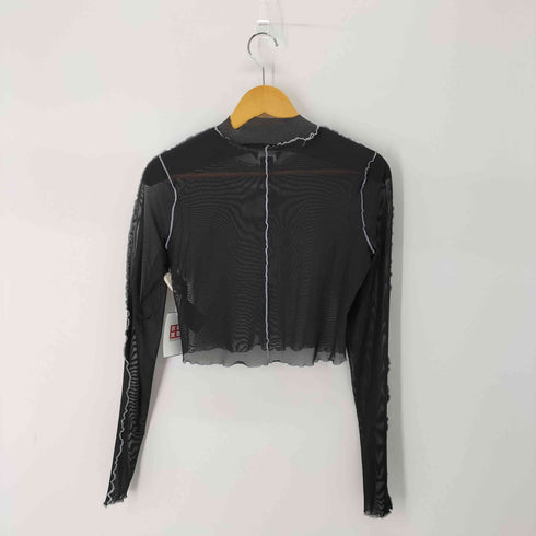 MONKI クロップドハイネックシアートップス パワーネット セカンドスキン レディース JPN:M