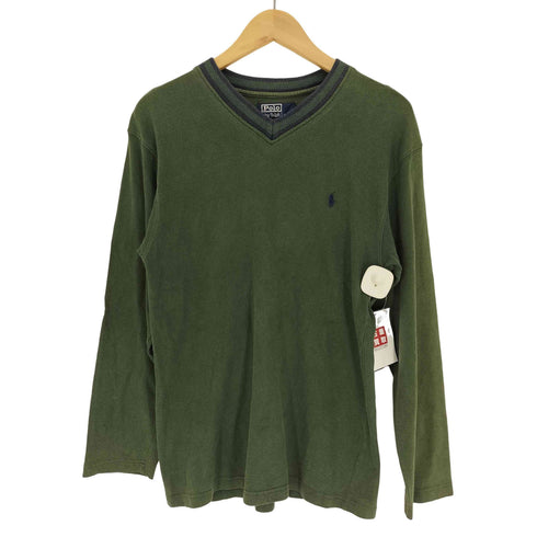 ポロバイラルフローレン Polo by RALPH LAUREN ポニー刺繍 Vネック L/S Tシャツ メンズ import:S