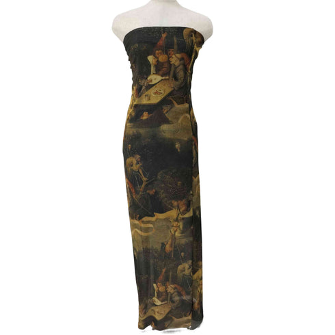 ザラ ZARA Tulle Maxi Dress Arty SHIP OF FOOLS 絵画プリントチュールマキシドレスワンピース レディース JPN:S