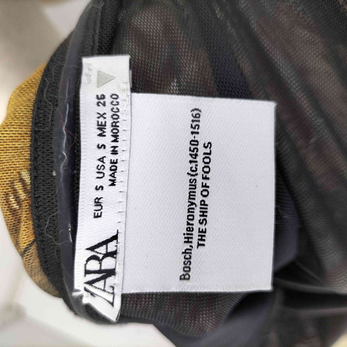 ザラ ZARA Tulle Maxi Dress Arty SHIP OF FOOLS 絵画プリントチュールマキシドレスワンピース レディース JPN:S