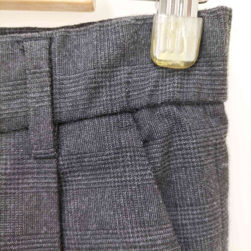 ザラ ZARA プレイド クロップドパンツ ダークグレー レディース JPN:XS