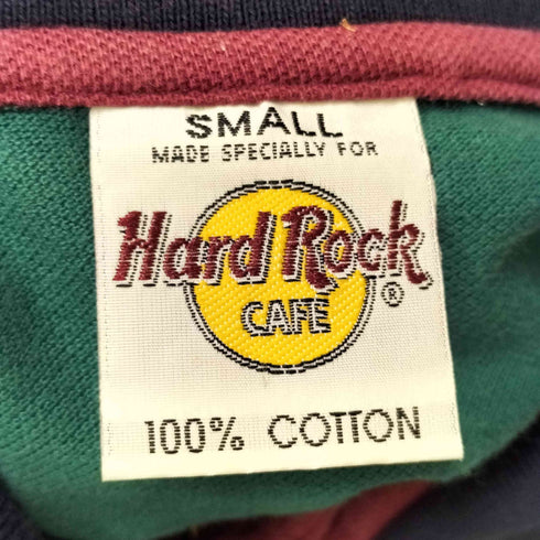 ハードロックカフェ Hard Rock Cafe TAIPEI ロゴ刺繍 バイカラー 鹿の子ポロシャツ メンズ import:S