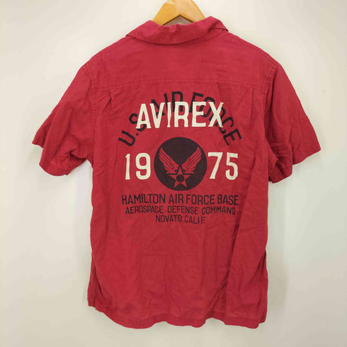 アヴィレックス AVIREX バックプリント リネン S/S シャツ メンズ L