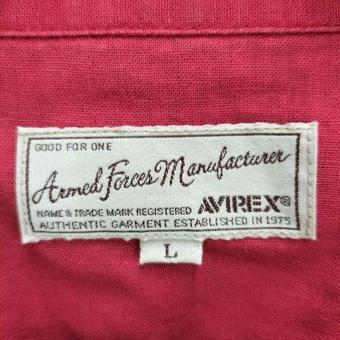 アヴィレックス AVIREX バックプリント リネン S/S シャツ メンズ L