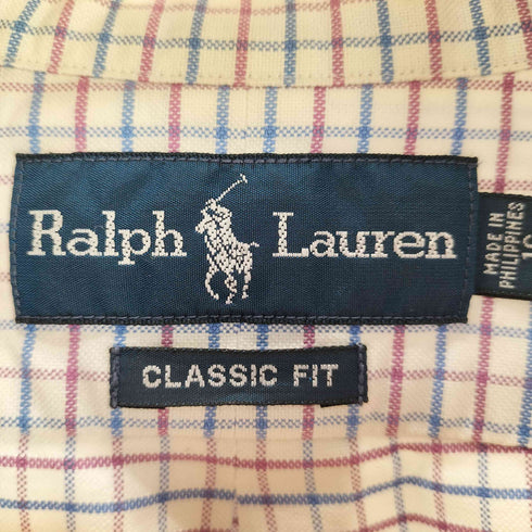 ラルフローレン RALPH LAUREN L/S CLASSIC FIT 格子チェック柄スモールポニー刺繍BDシャツ メンズ 16 34/35