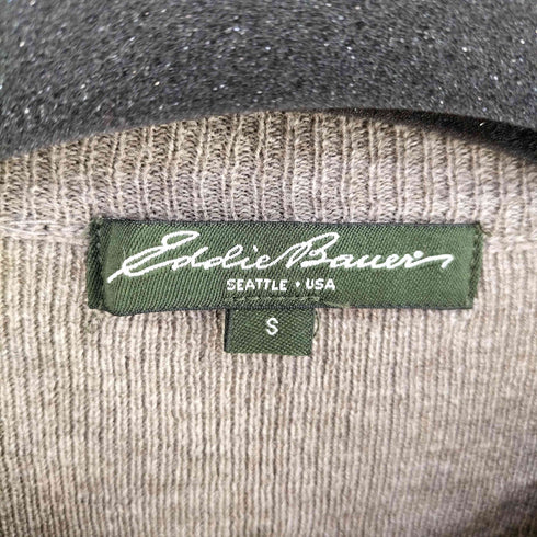 エディーバウアー Eddie Bauer 猫目ボタン ヘンリーネック ボーダーコットンニット メンズ import:S