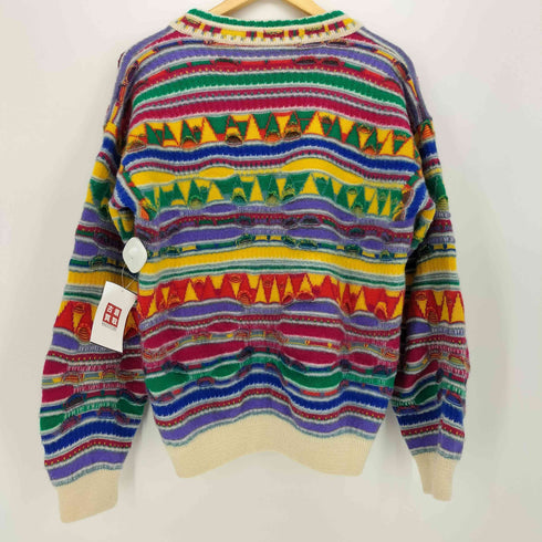 クージー COOGI オーストラリア製 PURE NEW WOOL 民族柄 ニット カーディガン メンズ import:L