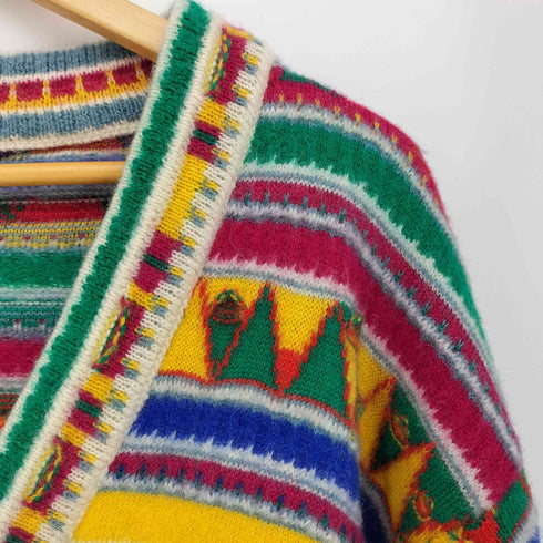 クージー COOGI オーストラリア製 PURE NEW WOOL 民族柄 ニット カーディガン メンズ import:L