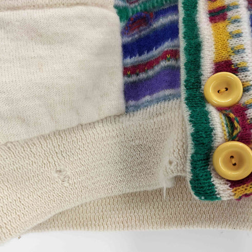 クージー COOGI オーストラリア製 PURE NEW WOOL 民族柄 ニット カーディガン メンズ import:L