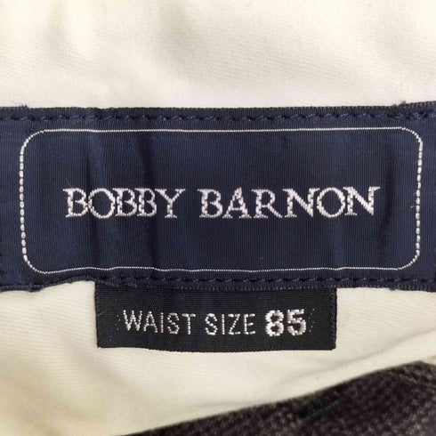 BOBBY BARNON チェック 2タック ウール スラックス メンズ 85