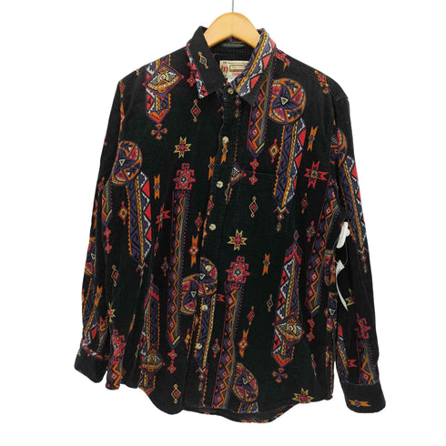 エドウィン EDWIN 100% High Quality Cotton ネイティブ柄 コーデュロイ L/S シャツ メンズ import:L