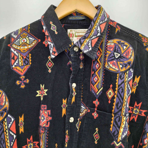 エドウィン EDWIN 100% High Quality Cotton ネイティブ柄 コーデュロイ L/S シャツ メンズ import:L
