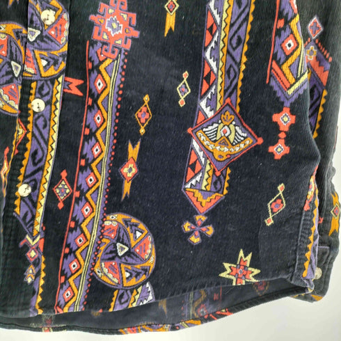 エドウィン EDWIN 100% High Quality Cotton ネイティブ柄 コーデュロイ L/S シャツ メンズ import:L