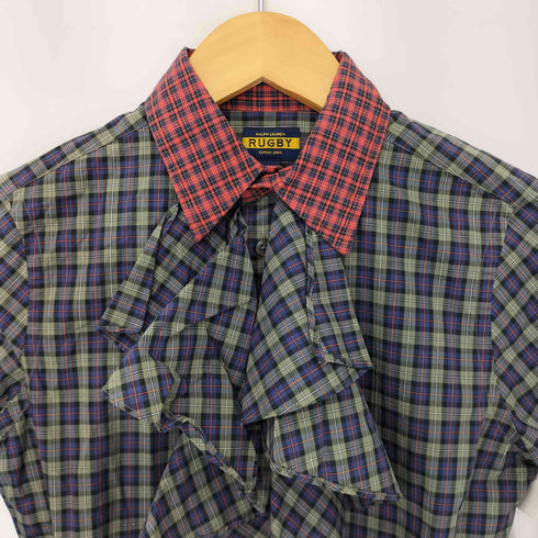 ラグビーラルフローレン Rugby Ralph Lauren チェック柄切替 フリルシャツ レディース 0