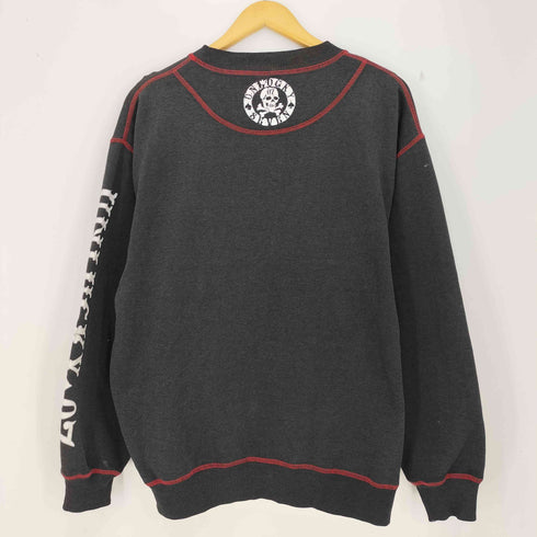 SEVEN ZERO ONE 00s Y2K クラックプリント スカル クルーネックスウェット メンズ JPN:L