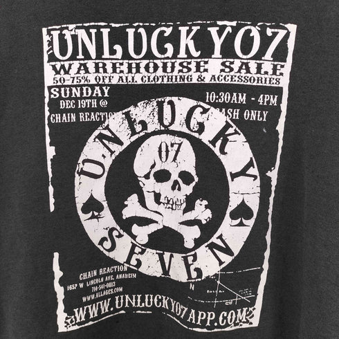 SEVEN ZERO ONE 00s Y2K クラックプリント スカル クルーネックスウェット メンズ JPN:L