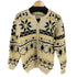 SPRING FIELD PURE WOOL ノーカラーウール デザインカーディガン レディース