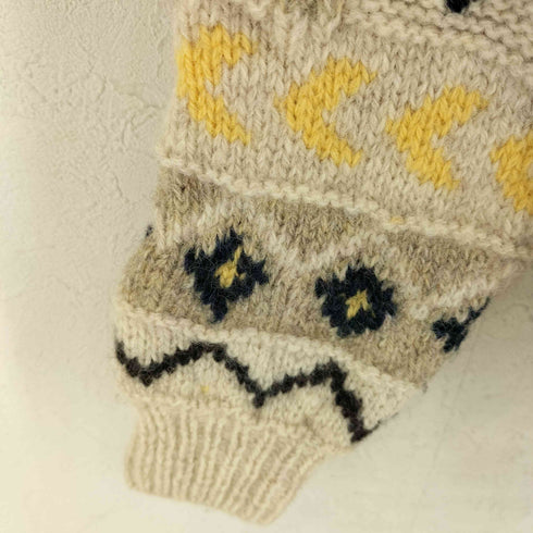 SPRING FIELD PURE WOOL ノーカラーウール デザインカーディガン レディース