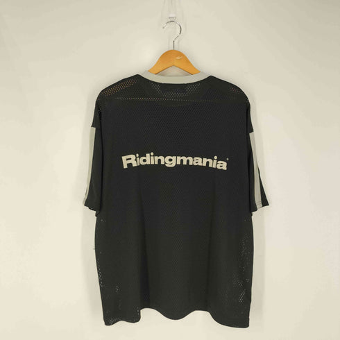 Ridingmania ロゴプリント 袖ライン メッシュTシャツ メンズ JPN:M