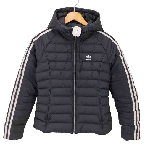 アディダス adidas 19AW Hooded 3-Line Slim Fit Quilted Down Jacket ジップアップ スリム ダウンジャケット レディース import:M