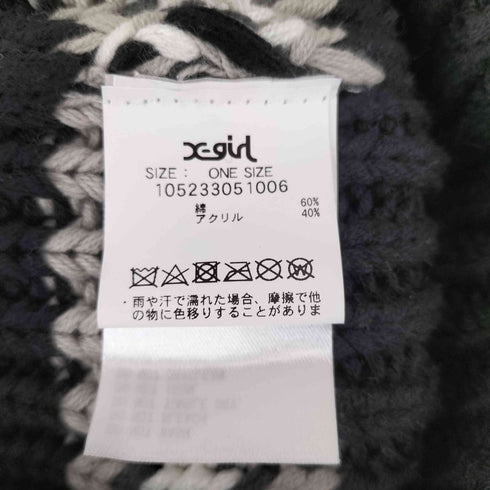 エックスガール X-girl 23AW CONTRAST STRIPE KNIT CAP レディース ONE SIZE