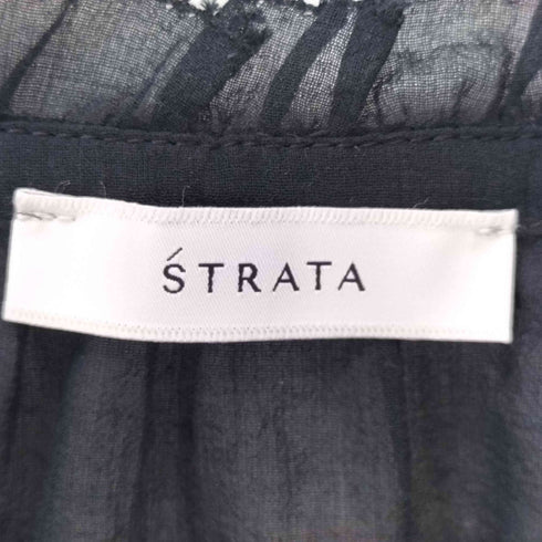 STRATA コットンシフォンギャザーブラウス レディース FREE