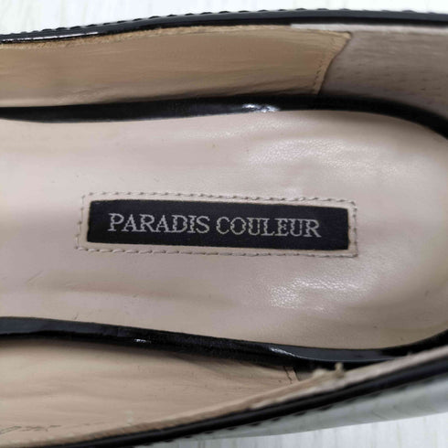 PARADIS COULEUR リボンチャームエナメルパンプス スパンコール ラインストーン レディース JPN:24