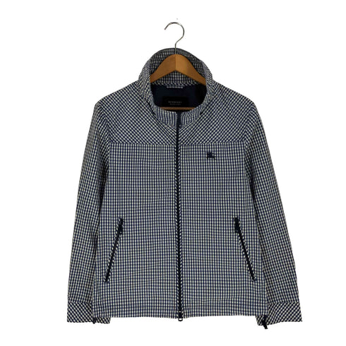 バーバリーブラックレーベル BURBERRY BLACK LABEL ロゴ刺繍 ギンガムチェック ダブルジップジャケット レディース import:M