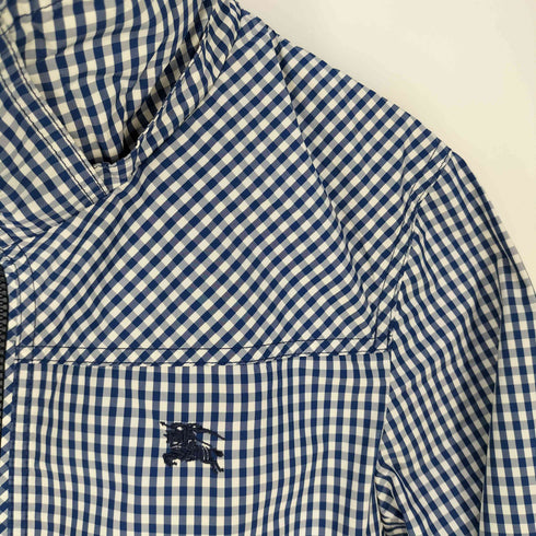 バーバリーブラックレーベル BURBERRY BLACK LABEL ロゴ刺繍 ギンガムチェック ダブルジップジャケット レディース import:M