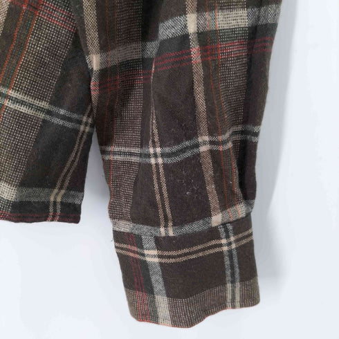 アロースポーツ ARROW SPORT 80S マドラスチェックL/S ウールシャツ フラップポケット メンズ import:L