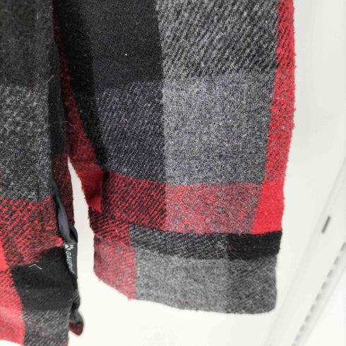 GAUPA ブロックチェックウールシャツジャケット スナップボタン メンズ import:L
