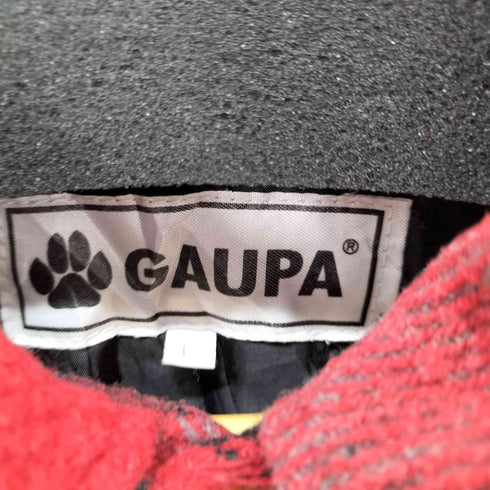 GAUPA ブロックチェックウールシャツジャケット スナップボタン メンズ import:L