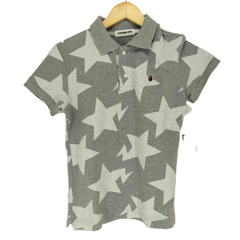アベイシングエイプ A BATHING APE BAPE STA 柄 鹿の子地ポロシャツ メンズ JPN:S