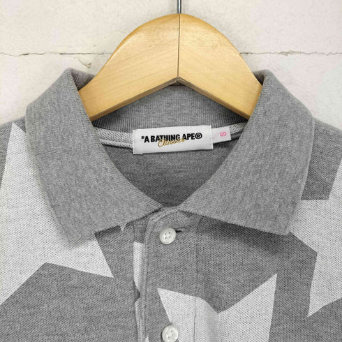 アベイシングエイプ A BATHING APE BAPE STA 柄 鹿の子地ポロシャツ メンズ JPN:S