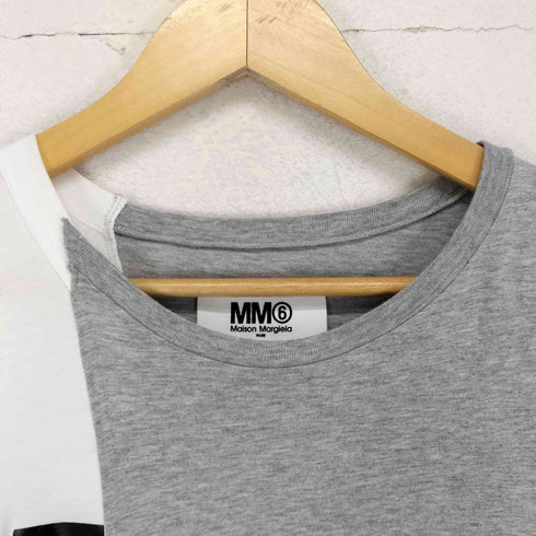 エムエムシックスメゾンマルジェラ MM6 Maison Margiela 22SS 切替ロゴプリントロングTシャツ レディース 16