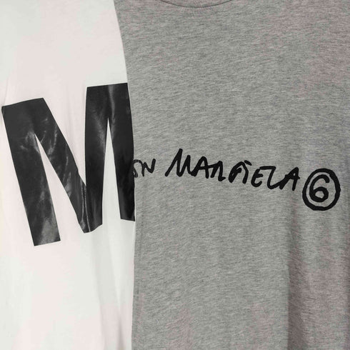 エムエムシックスメゾンマルジェラ MM6 Maison Margiela 22SS 切替ロゴプリントロングTシャツ レディース 16