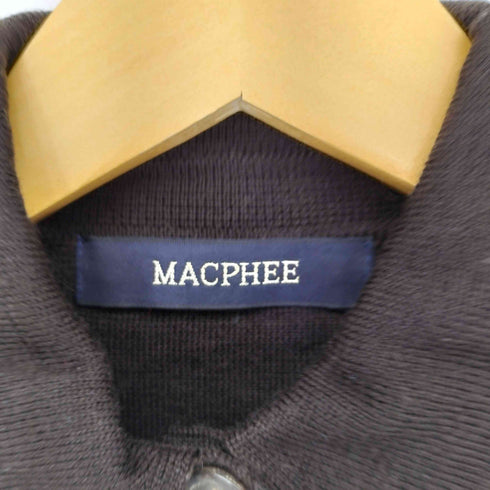 マカフィー MACPHEE パネル切替ウールポロカラーカーディガン レディース