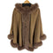 サガファーズ SAGA FURS 美品 ポンチョ カシミヤ ブルーフォックス カシミヤ100%ケープ ブラウン レディース M-L