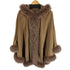 サガファーズ SAGA FURS 美品 ポンチョ カシミヤ ブルーフォックス カシミヤ100%ケープ ブラウン レディース M-L