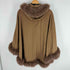 サガファーズ SAGA FURS 美品 ポンチョ カシミヤ ブルーフォックス カシミヤ100%ケープ ブラウン レディース M-L