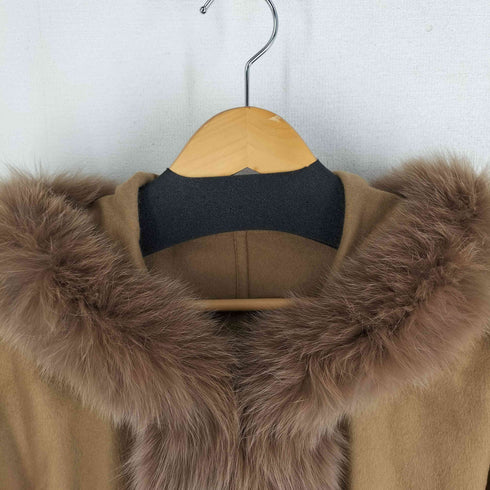 サガファーズ SAGA FURS 美品 ポンチョ カシミヤ ブルーフォックス カシミヤ100%ケープ ブラウン レディース M-L