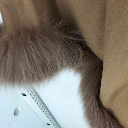 サガファーズ SAGA FURS 美品 ポンチョ カシミヤ ブルーフォックス カシミヤ100%ケープ ブラウン レディース M-L