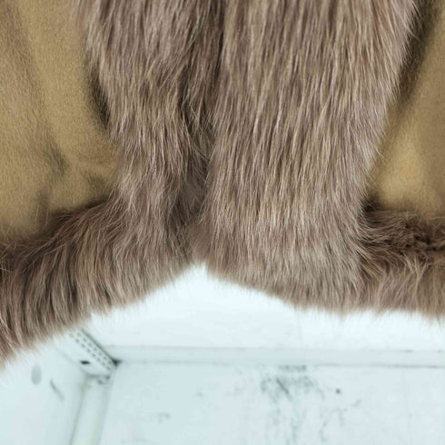 サガファーズ SAGA FURS 美品 ポンチョ カシミヤ ブルーフォックス カシミヤ100%ケープ ブラウン レディース M-L