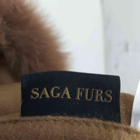 サガファーズ SAGA FURS 美品 ポンチョ カシミヤ ブルーフォックス カシミヤ100%ケープ ブラウン レディース M-L