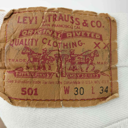 リーバイス Levis 90S MADE IN USA 532刻印 ノックスビル工場 501 ホワイトデニム メンズ W30