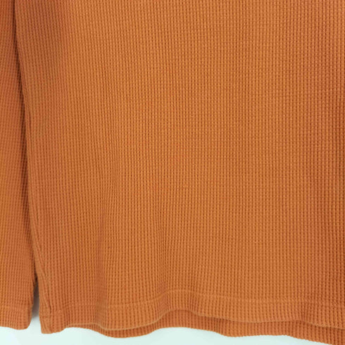 アヴィレックス AVIREX ロゴプリント Vネック ワッフル生地 ロングスリーブTシャツ メンズ import:M