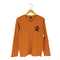 アヴィレックス AVIREX ロゴプリント Vネック ワッフル生地 ロングスリーブTシャツ メンズ import:M