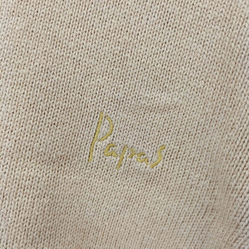 パパス papas 90S~00S ロゴ刺繍コットンニット メンズ JPN:M